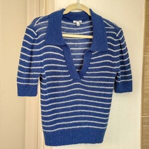 Pistola Billy Stripe Short Sleeve Johnny Collar Sweater